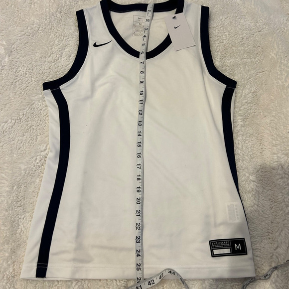 Nike NWT Womens White/Navy Sleeveless Basketball Shirt Size Medium - Picture 4 of 7